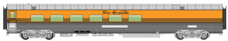 85' Pullman-Standard Lunch Counter-Lounge-Buffet - Standard - Ready To Run -- Denver & Rio Grande Western(TM) (partial metal finish, Pros*CANCELLED*