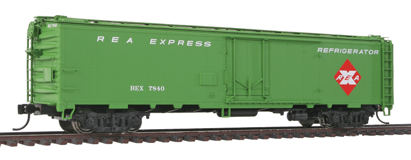 50' REA Riveted Steel Express Reefer - Ready To Run -- Railway Express Agency #7840 (light green)-1