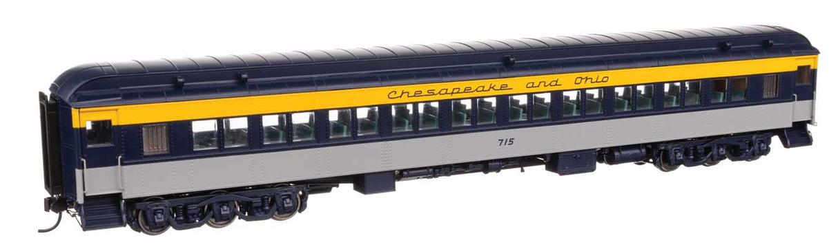 85' Pullman-Built Heavyweight Paired-Window Coach - Ready to Run -- Chesapeake & Ohio (Tri-Color) #715-1