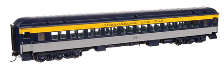 85' Pullman-Built Heavyweight Paired-Window Coach - Ready to Run -- Chesapeake & Ohio (Tri-Color) #715-1