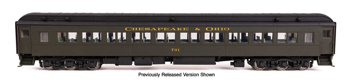 85' Pullman-Built Heavyweight Paired-Window Coach - Ready to Run -- Chesapeake & Ohio (Green) #701