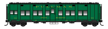 Pullman-Standard Troop Sleeper Car - Lighted - Ready to Run -- Pullman Troop Sleeper #9011-1