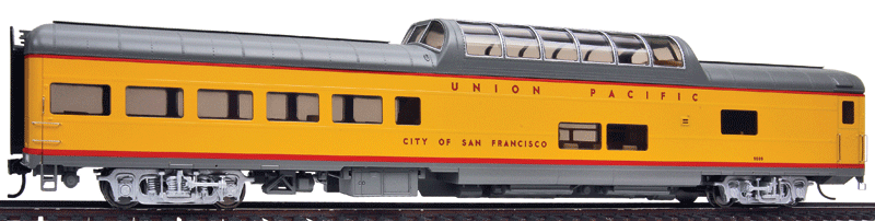 85' ACF Dome Lounge - Lighted - Union Pacific(R) Heritage Series -- City of San Francisco; Early w/printed name, number decals