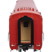 85' Pullman-Standard Southern Pacific 83-C-2 Coach -- Southern Pacific(TM) #2400 Golden Bar (Simulated Stainless, large red strip)