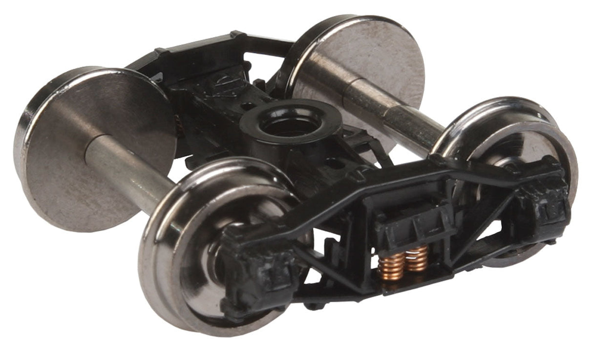 Sprung Plastic Trucks w/33" Metal RP-25 Wheels & Axles -- Diamond Arch Bar - 1 Pair