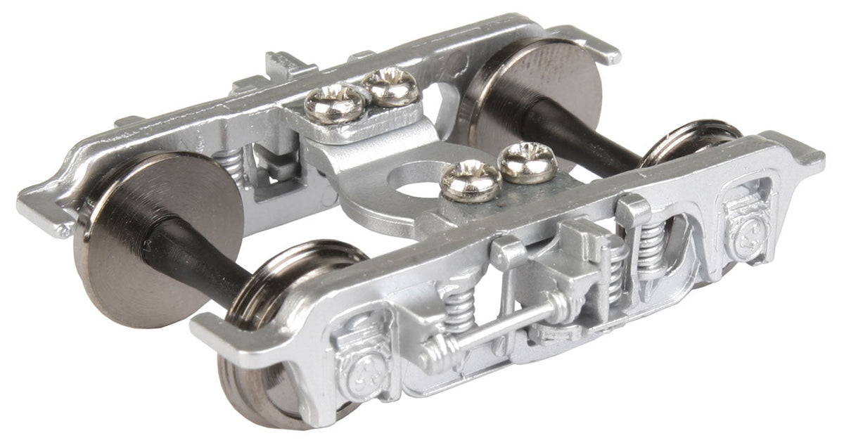 GSC 41-NDO (CIB) Outside Swing 4-Wheel Metal Passenger Trucks w/36" Wheels -- Silver - 1 Pair