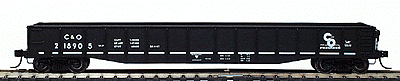PROTO 2000 52' 6" Drop End Mill Gondola - Assembled, Single Car -- C&O #218905 "C&O For Progress" (black & white)