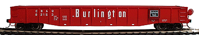 PROTO 2000 52' 6" Drop End Mill Gondola - Assembled, Single Car -- Chicago, Burlington & Quincy #82153 (Chinese Red, white lettering)