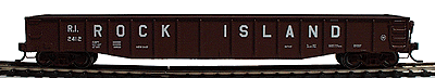 PROTO 2000 52' 6" Drop End Mill Gondola - Assembled, Single Car -- Chicago, Rock Island & Pacific #2412 (Freight Car Red, Billboard lettering)