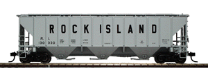 PROTO 2000 4427 PS2-CD 13 Rib High Side Covered Hopper - Assembled -- Chicago, Rock Island & Pacific #130330 (gray, black lettering)