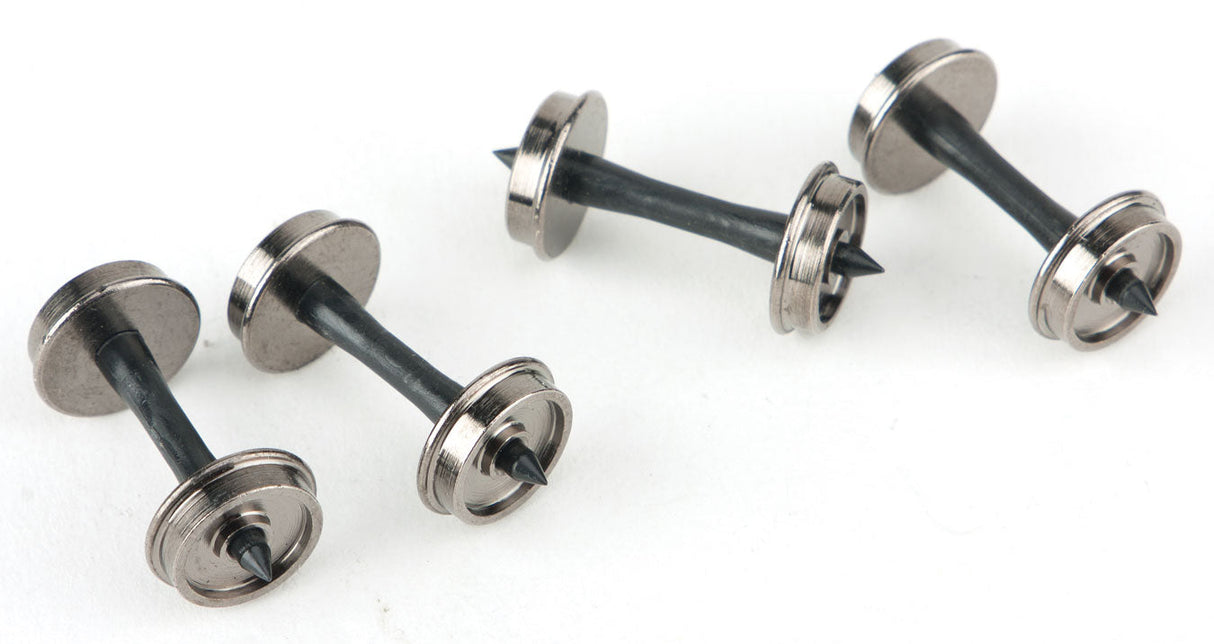 33" Turned Metal RP-25 Wheelsets -- With Plastic Axles pkg(12)-1