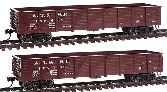 PROTO 1000 USRA 50-Ton Drop-Bottom Composite Gondola Limited-Run 2-Pack RTR -- Santa Fe #175583, #175607