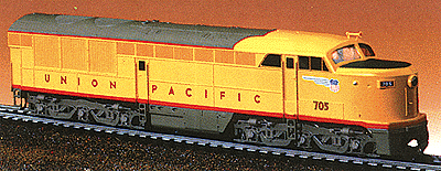 PROTO 1000 Diesel F-M Erie-Built Powered Single A Unit -- Union Pacific #705 (yellow, gray, red & black lettering)