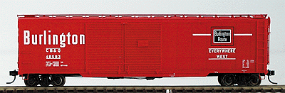 PROTO 2000 50' End Door Boxcar - Time-Saver Assembled -- Chicago, Burlington & Quincy #48583 (Chinese Red)