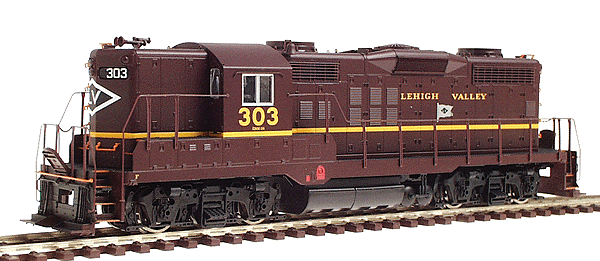 Proto 2000 Diesel GP18 High Hood Powered - Assembled -- Lehigh Valley #303 (Tuscan, Buff Single Stripe)