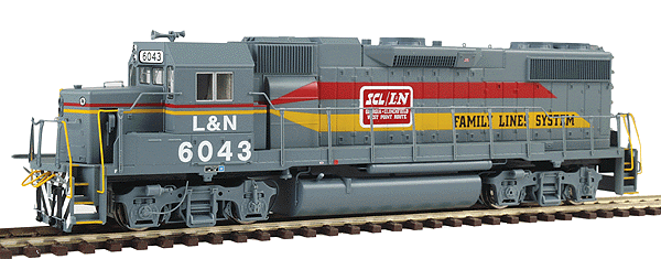 Proto 2000 Diesel EMD GP38-2 w/88" Nose - Powered, Assembled -- Louisville & Nashville #6043 (gray, red, yellow "Family Lines")