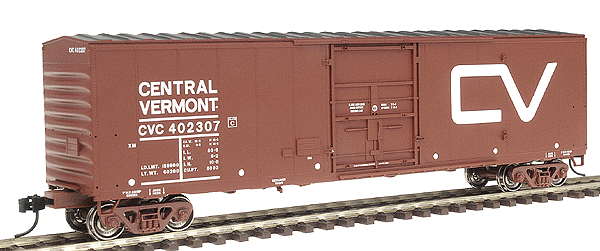 PROTO 1000 NSC Newsprint 50' Boxcar - Ready to Run -- Central Vermont #402307 (red w/white "Noodle")