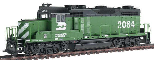 PROTO 2000 Diesel EMD GP20 - Powered -- Burlington Northern #2064 (green, black)