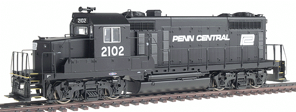 PROTO 2000 Diesel EMD GP20 - Powered -- Penn Central #2102 (black, white stripes)