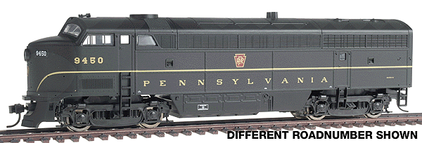 Proto 1000 Diesel F-M C-Liner A Unit - Powered -- Pennsylvania #9451 (Dark Green Loco Paint w/repositioned Buff stripe)