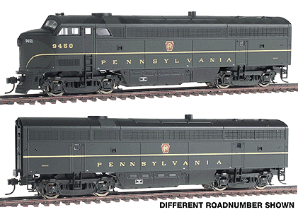 Proto 1000 Diesel C-Liner A/B Units - Powered -- Pennsylvania RR #9448/9448B (Dark green Loco Paint w/Repositioned Buff Stripe)