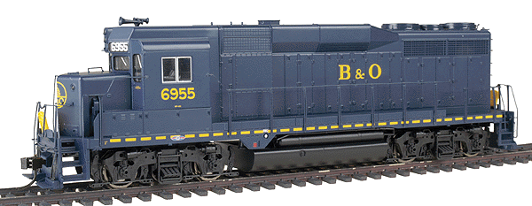 PROTO 2000 Diesel EMD GP30 Low Hood Phase 1 - Powered w/Sound & DCC -- Baltimore & Ohio #6955 (blue w/large B&O initials & Capitol Dome on ends)