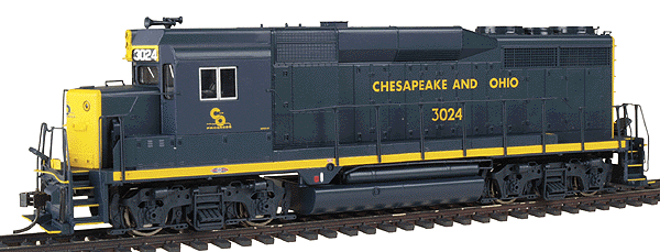 PROTO 2000 Diesel EMD GP30 Low Hood Phase 2 - Powered w/Sound & DCC -- Chesapeake & Ohio #3024 (blue; sans-serif name; yellow ends w/Progress herald)