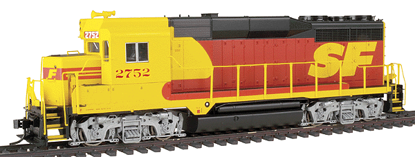 PROTO 2000 Diesel EMD GP30 Low Hood Phase 2 - Powered w/Sound & DCC -- Santa Fe #2752  ("Kodachrome" Merger Scheme; red, yellow, black)