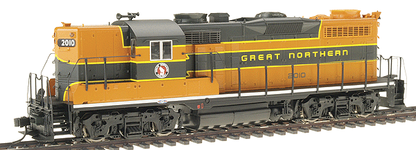 PROTO 2000 Diesel EMD GP20 High Hood w/Sound & DCC -- Great Northern #2010 (green, orange)