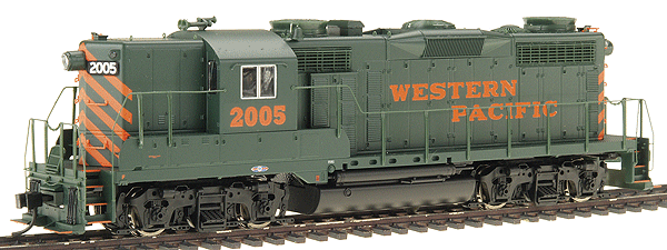 PROTO 2000 Diesel EMD GP20 High Hood w/Sound & DCC -- Western Pacific(TM) #2005 (green, orange stripes & lettering)