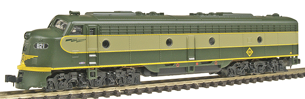 PROTO N EMD Diesel E8A - Powered - Assembled -- Erie #821 (two-tone green)
