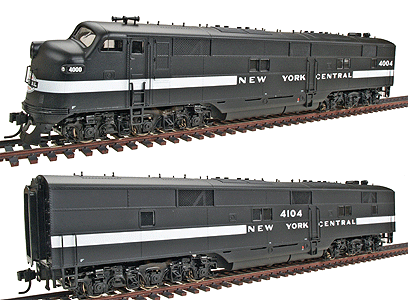 PROTO 2000 Diesel EMD E7A-B; Both Units Powered - Standard DC -- New York Central #4004 & 4104 ("Cigar Band")