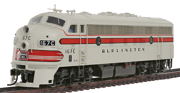 PROTO 2000 Diesel EMD F7A Powered - Standard DC -- Chicago, Burlington & Quincy #167-C w/Mars Light (Imitation Aluminum)