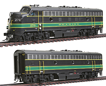 PROTO 2000 Diesel EMD F7A-B Set Powered w/Sound & DCC -- Reading #270A & 270B