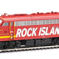 EMD F7A - Tsunami(R) Sound & DCC -- Rock Island #676 (Commuter Scheme; red, yellow, white; Billboard Lettering)