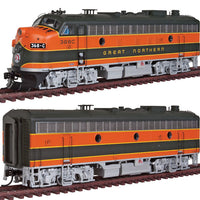 EMD F7A-B Set w/Tsunami(R) Sound & DCC -- Great Northern #368C, 372B (Original Scheme; Omaha Orange, green, yellow)