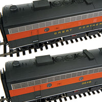 EMD F7A-B Set - Tsunami(R) Sound & DCC -- Great Northern #364A, 364B (Simplified Scheme; Omaha Orange, green)