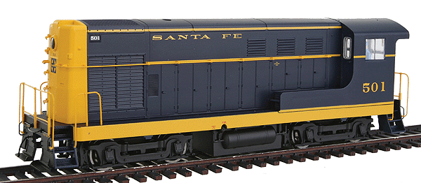 PROTO 2000 Fairbanks-Morse H10-44 Powered w/Sound & DCC -- Atchison, Topeka & Santa Fe #501 (blue & yellow w/Printed Safety Posters)