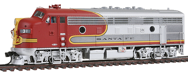 PROTO 2000 Diesel EMD F3A Powered w/Sound & DCC -- Santa Fe 16 Class #31L Passenger Warbonnet w/Plated Metal Finish
