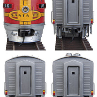 EMD F3A-B Set Modernized 16 Class - Tsunami(R) Sound & DCC -- Santa Fe #16C, 16B (Warbonnet; silver, red; Long Bonnet Version)
