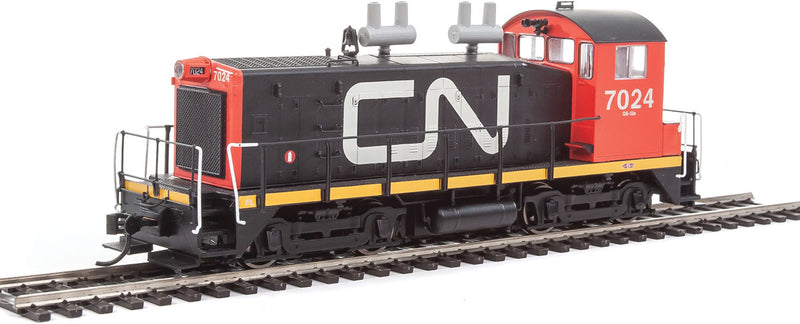 EMD SW1200 w/LokSound 5 Sound & DCC -- Canadian National #7024 (black, red; Large Noodle Logo)-1