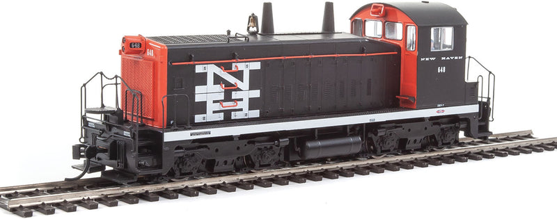 EMD SW1200 w/LokSound 5 Sound & DCC -- New Haven #648 (black, red, white; Large NH Logo)-1