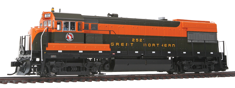 GE U28B - Tsunami(R) Sound & DCC -- Great Northern #2527 (Omaha Orange, Pullman Green)