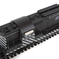 EMD GP7 with SoundTraxx(R) Tsunami(R) Sound and DCC -- Santa Fe #2650 (1950s-1970s Zebra Stripe; black, silver)