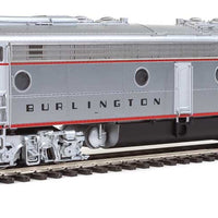 EMD E9A-A Set w/Tsunami(R) Sound & DCC -- Chicago, Burlington & Quincy #9986A, 9986B (Real Metal Finish, red)