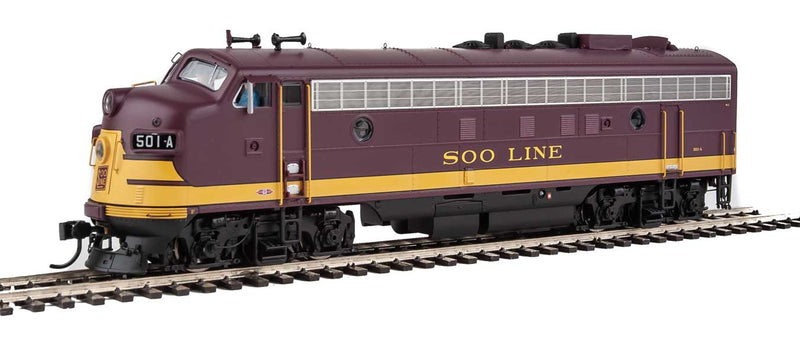 EMD FP7 - F7B LokSound 5 Sound and DCC -- Soo Line 501A, 501C (Maroon, Dulux Gold, black)-1