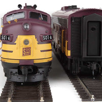 EMD FP7 - F7B LokSound 5 Sound and DCC -- Soo Line 501A, 501C (Maroon, Dulux Gold, black)