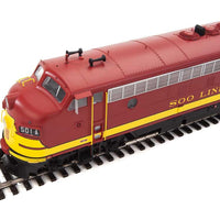 EMD FP7 - F7B LokSound 5 Sound and DCC -- Soo Line 501A, 501C (Maroon, Dulux Gold, black)