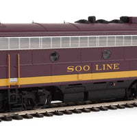 EMD FP7 - F7B LokSound 5 Sound and DCC -- Soo Line #2501A, 2501C (maroon, Dulux Gold, black)
