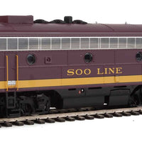 EMD FP7 - F7B LokSound 5 Sound and DCC -- Soo Line #2501A, 2501C (maroon, Dulux Gold, black)
